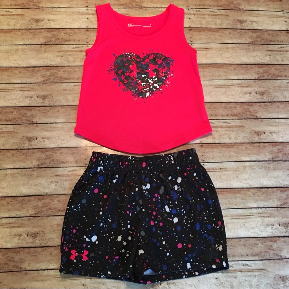Under Armour Girls 2 piece shorts set size 4